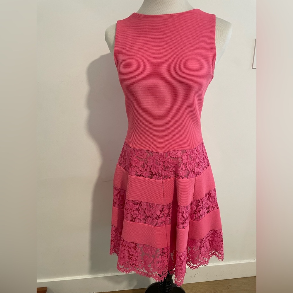Valentino Vibrant Pink Lace Detail Garment